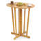 Outdoor Folding Bar Table Teak Wood Oval Tabletop With Cross Base For Patio  Bistro 6