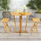 Outdoor Folding Bar Table Teak Wood Oval Tabletop With Cross Base For Patio  Bistro 2