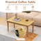 Patio Coffee Table With Solid Teak Wood Structure Slatted Tabletop OutdoorIndoor Side Table 4