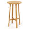 Round Teak Wood Bar Table 40 Height With Sturdy Footrest For Patio  Bistro 0