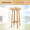 Round Teak Wood Bar Table 40 Height With Sturdy Footrest For Patio  Bistro 4