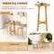 Round Teak Wood Bar Table 40 Height With Sturdy Footrest For Patio  Bistro 2