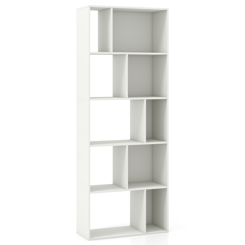 Modern Geometric 5Tier Bookcase 10Cube Storage Shelf 63 Tall For Living Room  Office 7