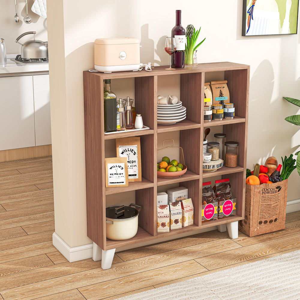 9Cube Bookcase With 6 Removable Shelves Raised Support Feet SpaceSaving Storage Solution 1