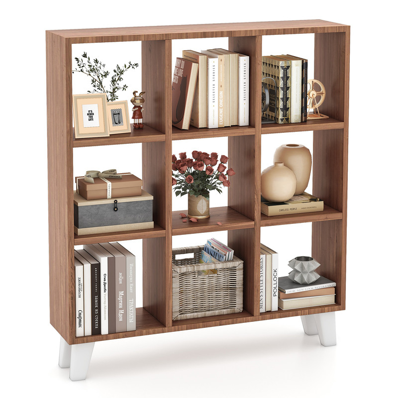 9Cube Bookcase With 6 Removable Shelves Raised Support Feet SpaceSaving Storage Solution 6