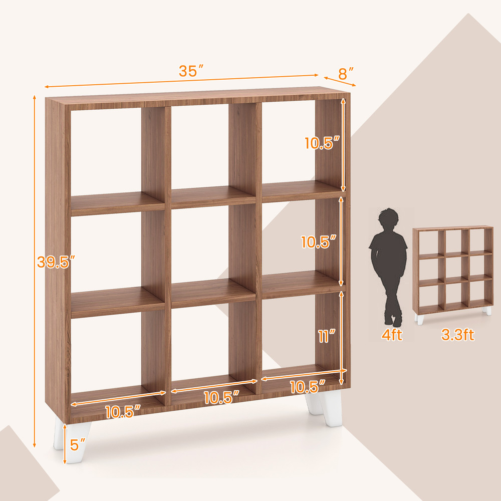 9Cube Bookcase With 6 Removable Shelves Raised Support Feet SpaceSaving Storage Solution 5