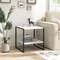 2Tier Square End Table With Storage Shelf Reversible Design For Flexible Use 0