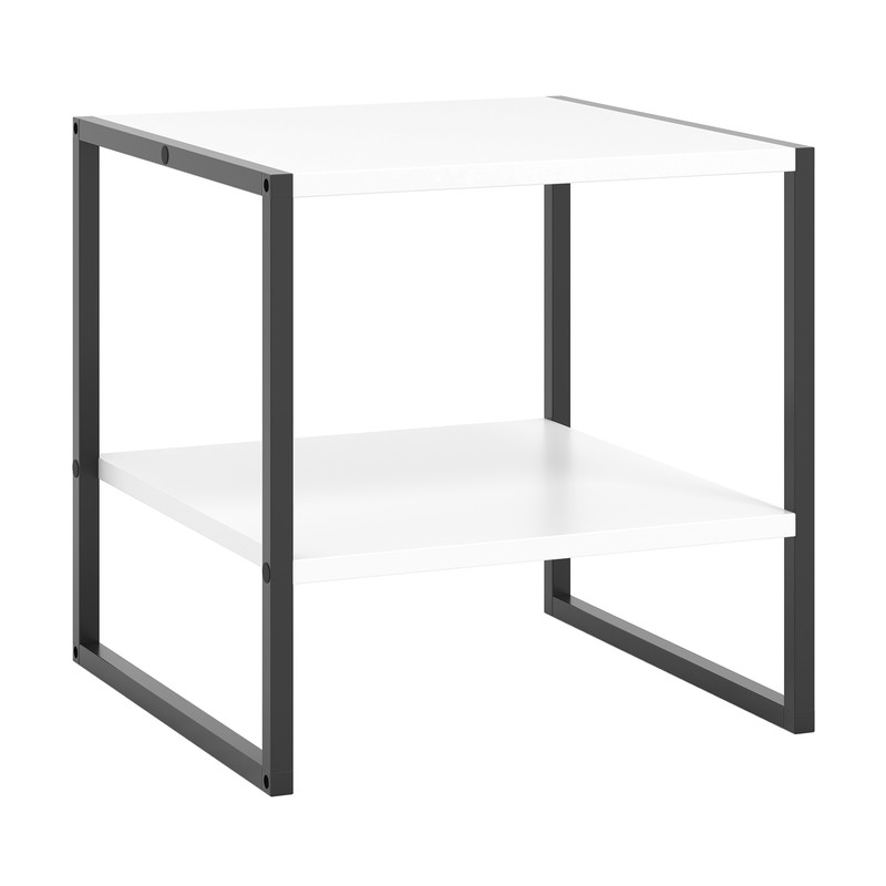 2Tier Square End Table With Storage Shelf Reversible Design For Flexible Use 7