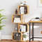 4-Tier S-Shaped Bamboo Bookcase with 4 Open Cubes – Modern Living Room Storage Shelf