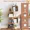 4-Tier S-Shaped Bamboo Bookcase with 4 Open Cubes – Modern Living Room Storage Shelf