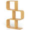 3-Tier S-Shaped Bookcase with 3 Open Cubes – Bamboo Living Room Shelf for Stylish Storage