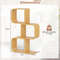 3-Tier S-Shaped Bookcase with 3 Open Cubes – Bamboo Living Room Shelf for Stylish Storage