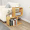 2-Tier S-Shaped Bamboo Bookcase with 2 Open Cubes – Modern Storage for Living Room & Study