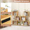 3-Tier S-Shaped Bookcase with 3 Open Cubes – Bamboo Living Room Shelf for Stylish Storage