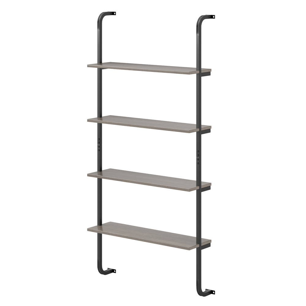 4-Tier Industrial Pipe Shelving with Metal Frame – Rustic Floating Bookshelf for Living Room & Kitchen