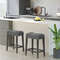 24 Inch Set of 2 Saddle Bar Stools with Padded Seat Ergonomic & Space Saving Design