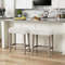 Modern Counter Height Bar Stools Set of 2 with Rubber Wood Legs Plush Sherpa Upholstery & Ergonomic Design