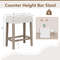 Modern Counter Height Bar Stools Set of 2 with Rubber Wood Legs Plush Sherpa Upholstery & Ergonomic Design