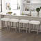 Modern Counter Height Bar Stools Set of 2 with Rubber Wood Legs Plush Sherpa Upholstery & Ergonomic Design