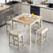5 Piece Bar Table Set with Square Table and 4 Padded Stools Space Saving Dining Set for Kitchens & Breakfast Nooks