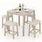 5 Piece Bar Table Set with Square Table and 4 Padded Stools Space Saving Dining Set for Kitchens & Breakfast Nooks