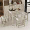 5 Piece Bar Table Set with Square Table and 4 Padded Stools Space Saving Dining Set for Kitchens & Breakfast Nooks