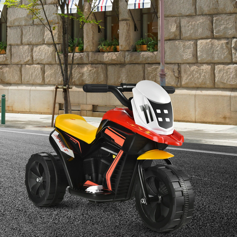 6V 3-Wheel Electric Ride-On Toy Motorcycle Trike with Music and Horn, Realistic Kids Ride-On Bike for Ages 3–5