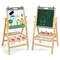 Kids Art Easel with Paper Roll Double Sided Chalkboard and Whiteboard, Sturdy, Height-Adjustable Station
