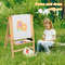 Kids Art Easel with Paper Roll Double Sided Chalkboard and Whiteboard, Sturdy, Height-Adjustable Station