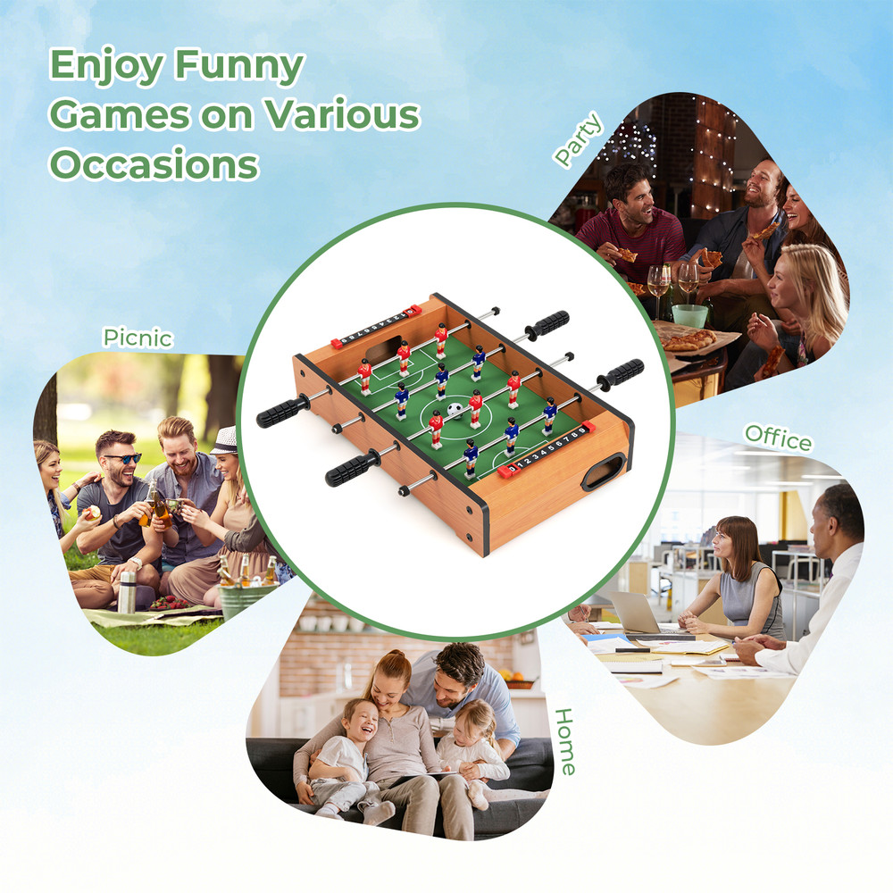 Portable 20 Inch Indoor Competition Game Soccer Table Mini Tabletop Football Game With Durable Wood 6