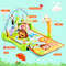 4-in-1 Baby Play Gym Mat with 3 Hanging Educational Toys, Tummy Time, Sit-Up & Climb Tunnel Activity Center