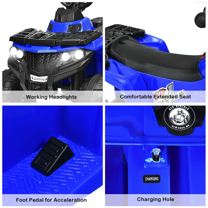 6V Battery Powered Kids Electric Ride On ATV With MP3 USB AUX ASTM Certified Adventure Quad 7