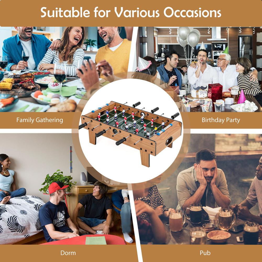 27 Inch Foosball Table Mini Tabletop Soccer Game Portable Wooden Football Table For Kids Adults 4
