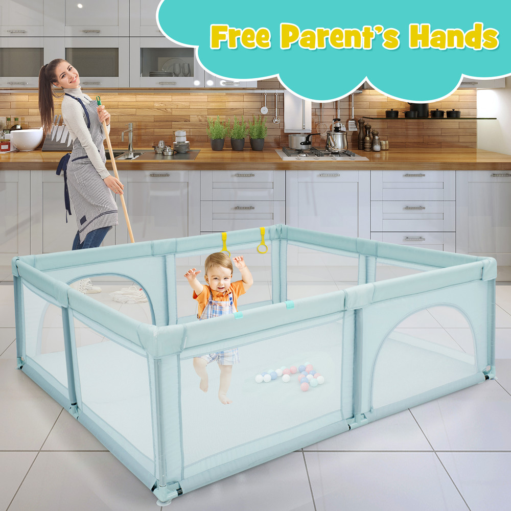 Large Infant Baby Playpen Safety Play Center Yard With 50 Ocean Balls Durable Oxford Fabric Play Ya 1