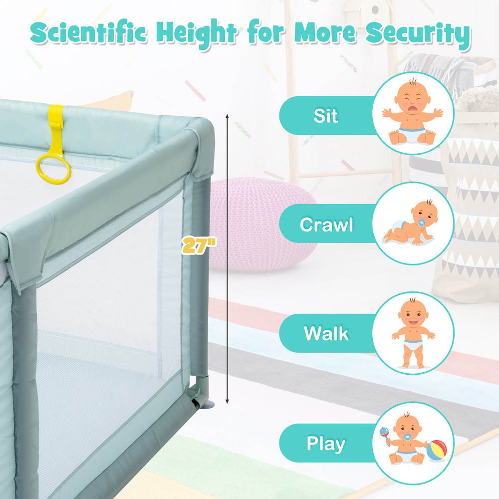 Large Infant Baby Playpen Safety Play Center Yard With 50 Ocean Balls Durable Oxford Fabric Play Ya 5