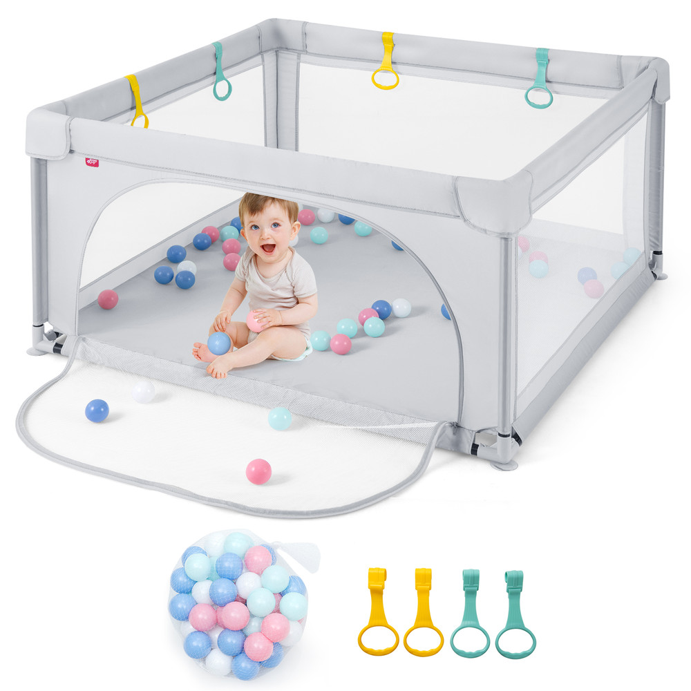 Large Safety Play Center Yard With 50 Balls For Baby Infant Roomy Baby Playpen Activity Center With 5