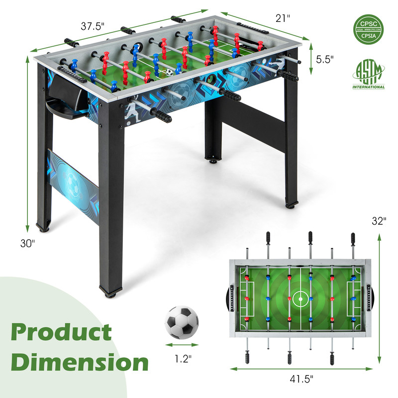 Stable Soccer Table Game With 2 Footballs For All Ages Family Foosball Table For ScreenFree Fun 7