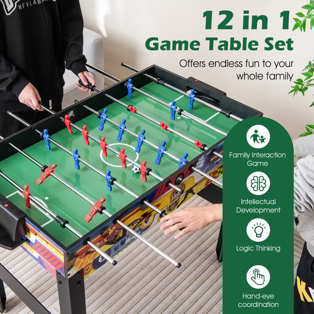 12in1 Combo Game Table Set With Foosball Air Hockey Pool Chess Ping Pong Ultimate Family Entertain 0