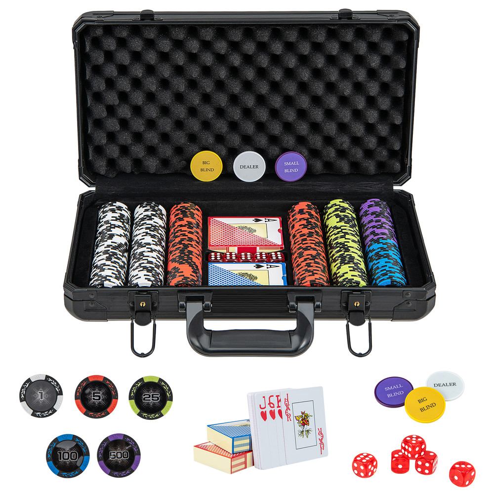 14 Gram Texas Holdem Poker Chip Set 300 Pieces Claytec Chips CasinoGrade 14 G Claytec Chips With Al 2