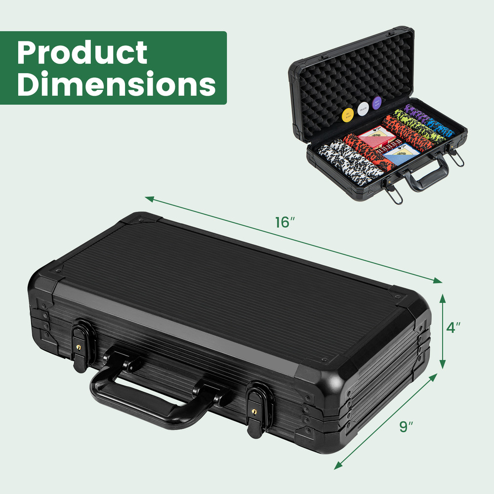 14 Gram Texas Holdem Poker Chip Set 300 Pieces Claytec Chips CasinoGrade 14 G Claytec Chips With Al 7