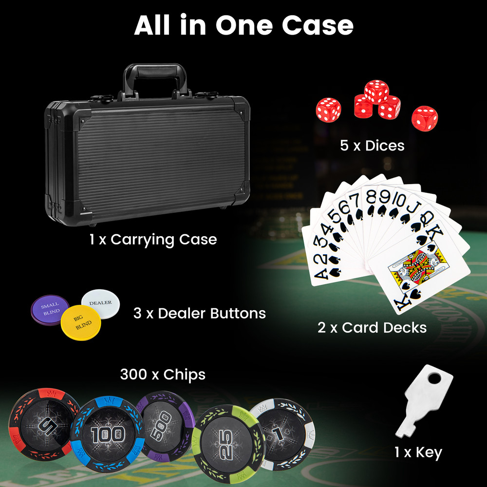 14 Gram Texas Holdem Poker Chip Set 300 Pieces Claytec Chips CasinoGrade 14 G Claytec Chips With Al 3