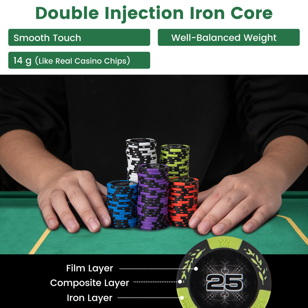 14 Gram Texas Holdem Poker Chip Set 300 Pieces Claytec Chips CasinoGrade 14 G Claytec Chips With Al 5