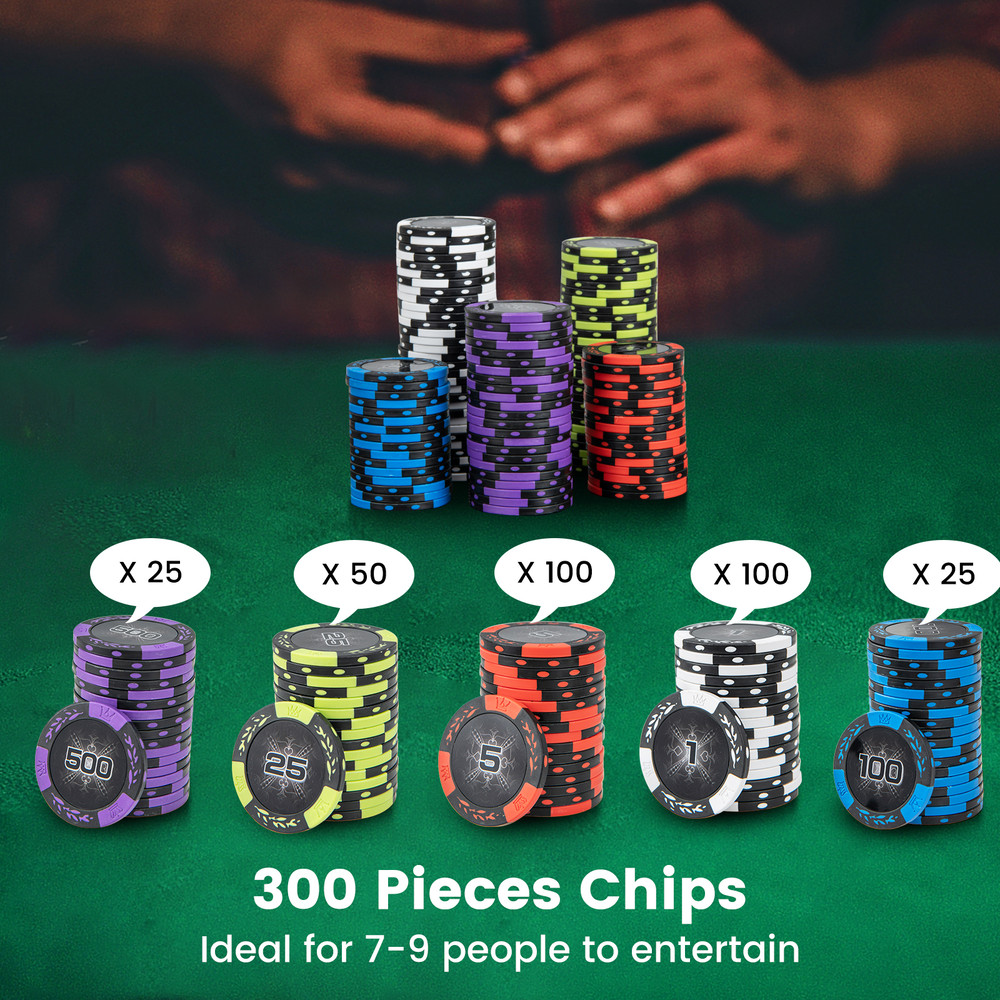 14 Gram Texas Holdem Poker Chip Set 300 Pieces Claytec Chips CasinoGrade 14 G Claytec Chips With Al 6