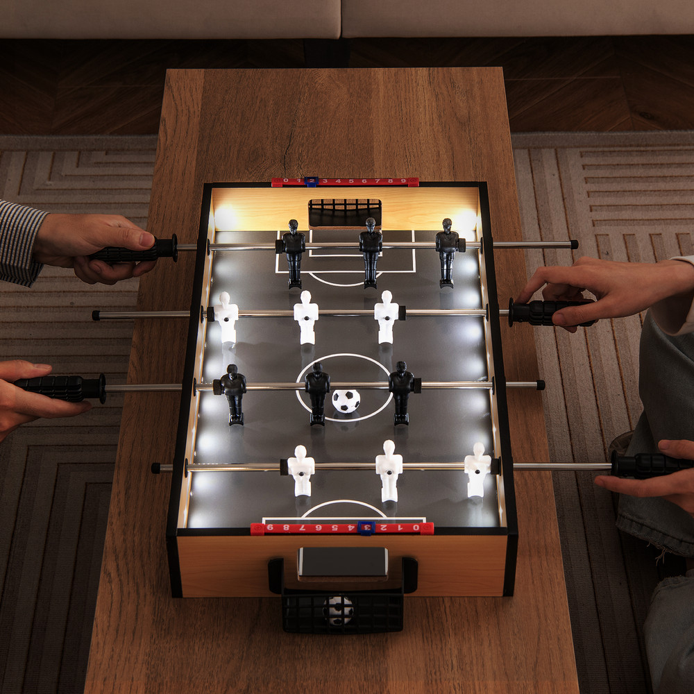 Game Room Size Football Table With Nonslip Handle LED Lights For Family Fun 6