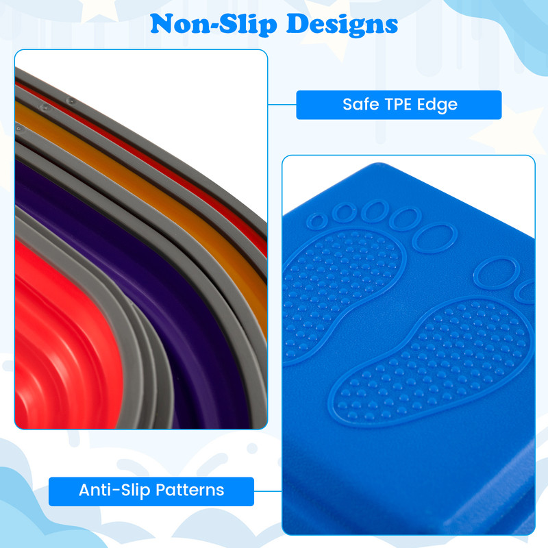 11 Pieces Kids Stepping Stone Square Stackable Indoor Outdoor Balance Coordination Play Set For To 3