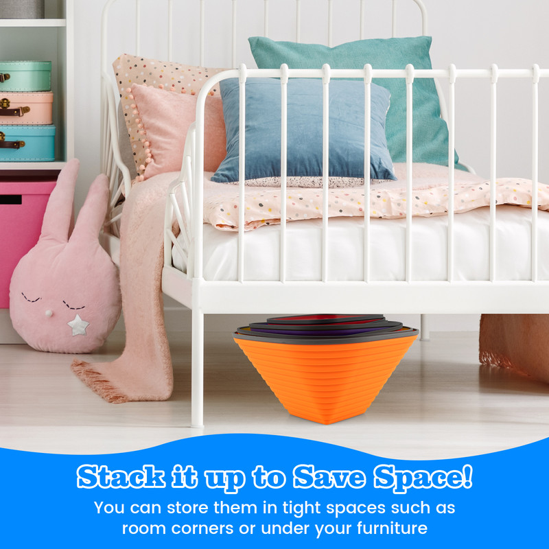 11 Pieces Kids Stepping Stone Square Stackable Indoor Outdoor Balance Coordination Play Set For To 4