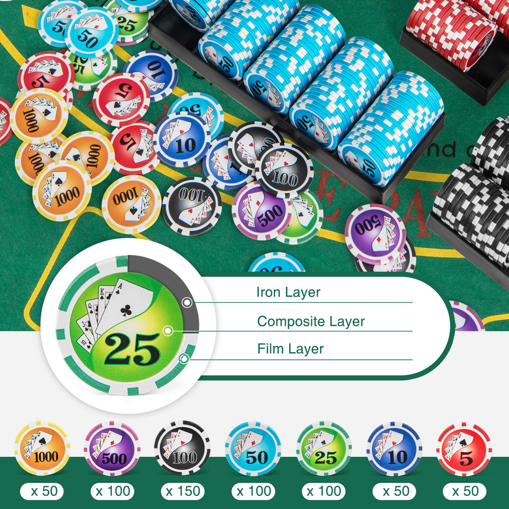 Casino Poker Chips With 600 Pieces Chips Texas Holdem Poker Chip Set Ultimate Lockable Aluminum Cas 5