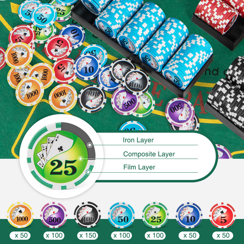 Casino Poker Chips With 600 Pieces Chips Texas Holdem Poker Chip Set Ultimate Lockable Aluminum Cas 5