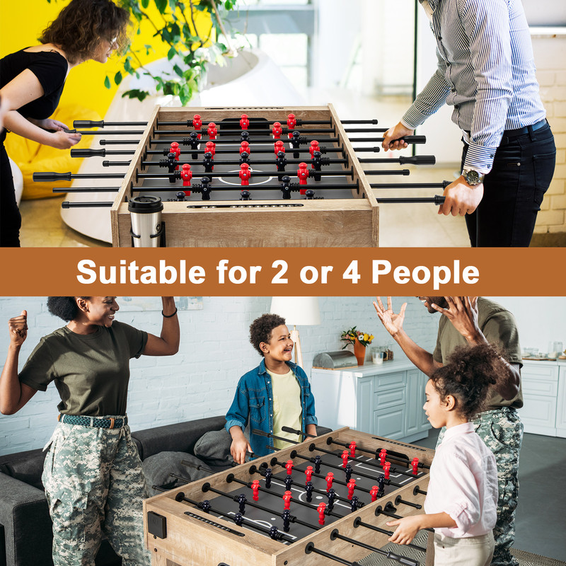 Ultimate FullSize Foosball Table With Legs 2 Balls And 2 Foldable Cup Holders For Kids Teens Adults 5