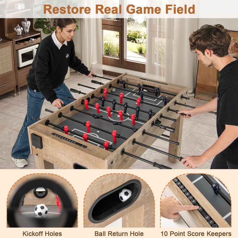 Ultimate FullSize Foosball Table With Legs 2 Balls And 2 Foldable Cup Holders For Kids Teens Adults 3